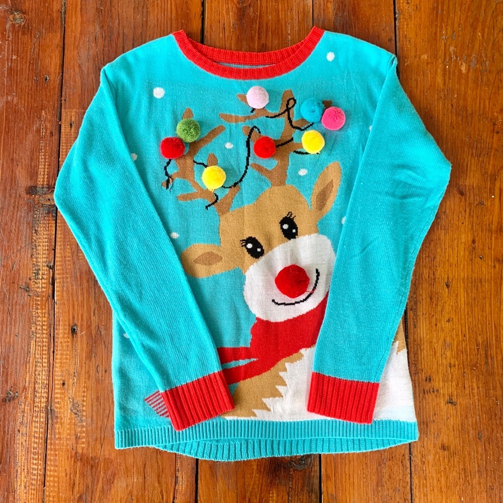 Ugly sweater Christmas blue red
